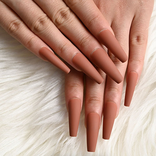 24Tips/Set Matte Super Long Coffin False Nail Artificial Fingernails Fake Nails Nail Beauty Finger Manicure Free Shipping Items